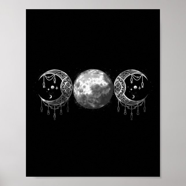 Póster Diosa de la Triple Luna Feminista Pagan Witch Hall (Frente)