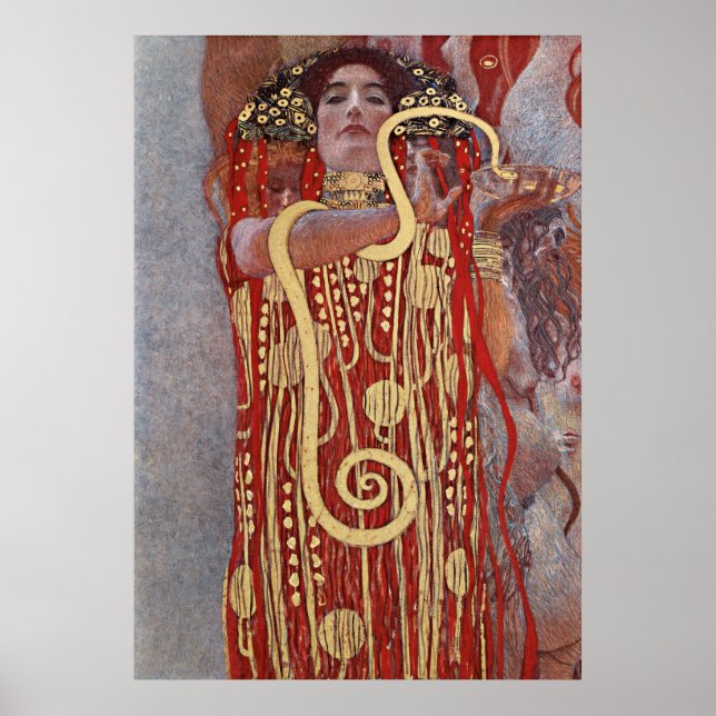 Póster Diosa de Salud, Hygieia (Salus), Gustav Klimt (Frente)