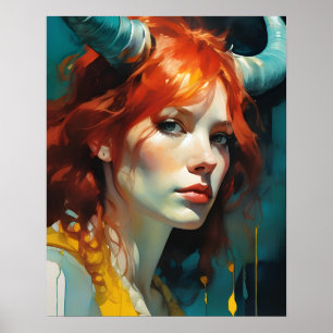 Póster Diosa del cuerno rojo