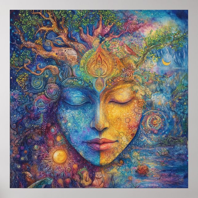 Póster Diosa del Espíritu de Woodland (Frente)