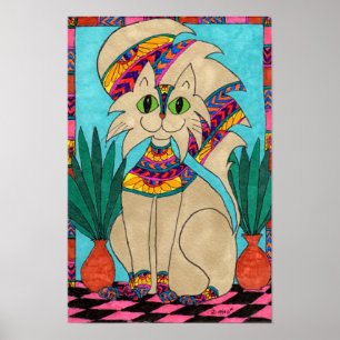 Póster Diosa del gato
