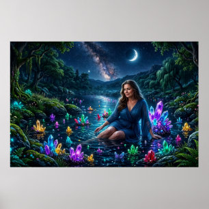 Póster Diosa del Lago de Cristal Mágico