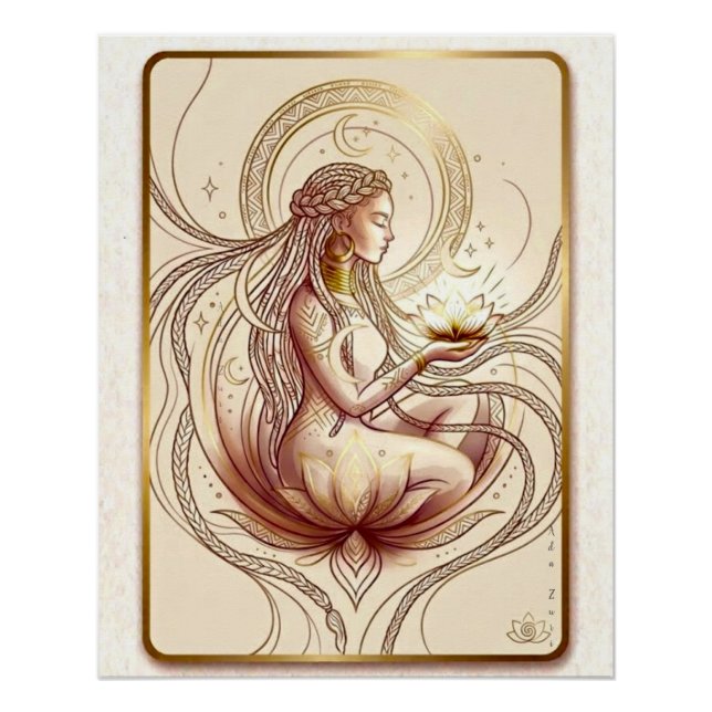 Póster Diosa del Loto Sagrado Espiritual (Anverso)