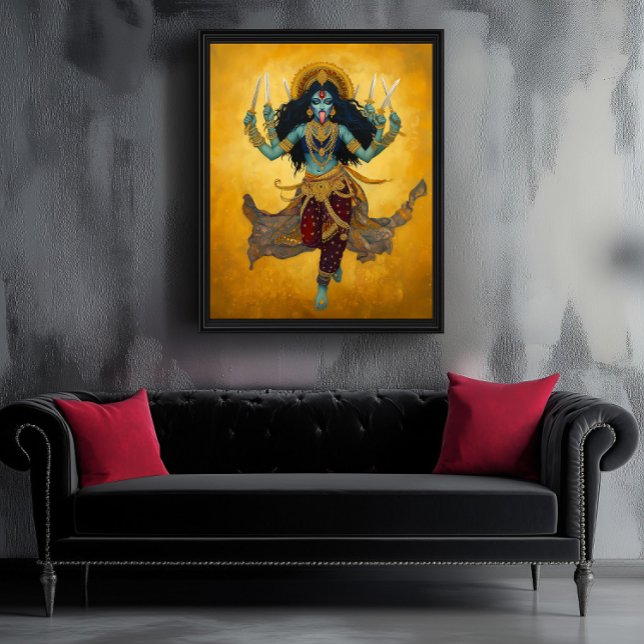 Póster Diosa divina Kali Surreal Gold Blue Red Art (Subido por el creador)