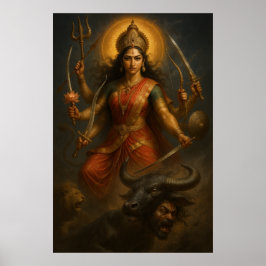 Póster Diosa Durga | Guerrero cósmico de la luz