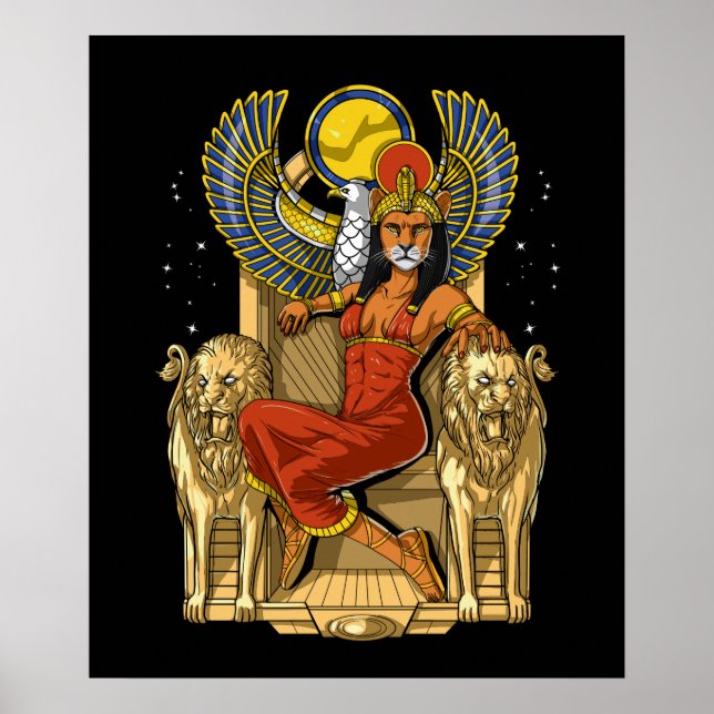 Póster Diosa egipcia de la leona Sekhmet (Frente)