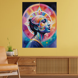 Póster Diosa espiritual Soul Viaja Aura Arcoiris Mujer