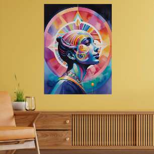 Póster Diosa espiritual Soul Viaja Aura Arcoiris Mujer