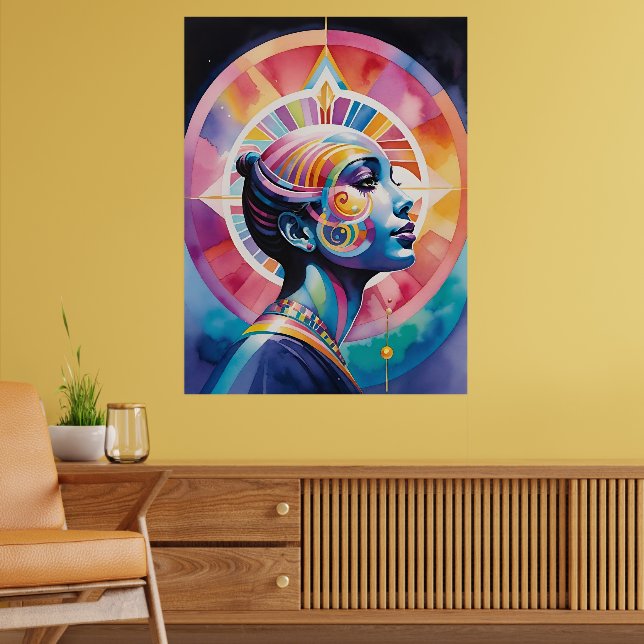Póster Diosa espiritual Soul Viaja Aura Arcoiris Mujer (Salón 2)