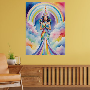 Póster Diosa espiritual Soul Viaja Aura Arcoiris Mujer