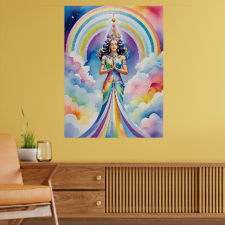 Póster Diosa espiritual Soul Viaja Aura Arcoiris Mujer