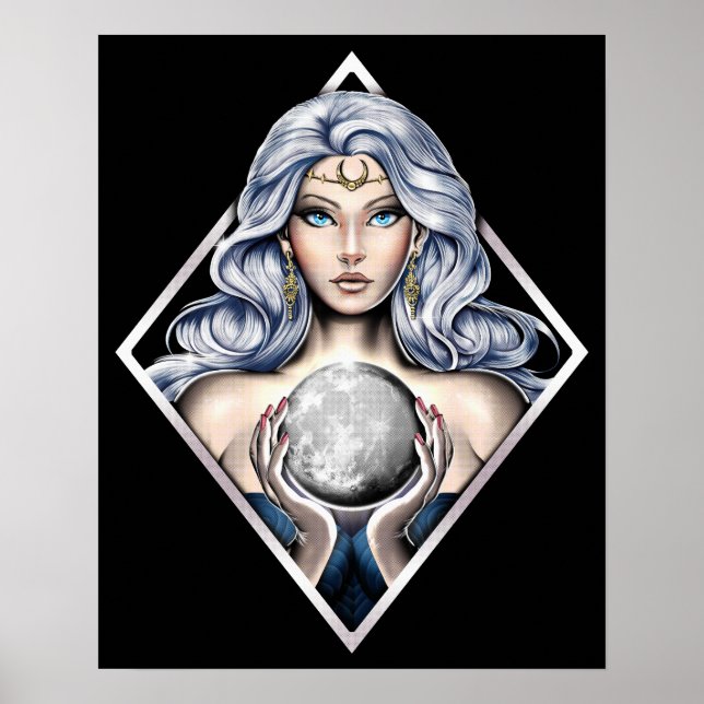 Póster Diosa griega de la luna Nyx (Frente)