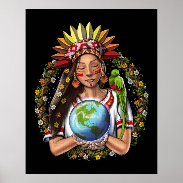 Póster Diosa guerrera azteca (Frente)