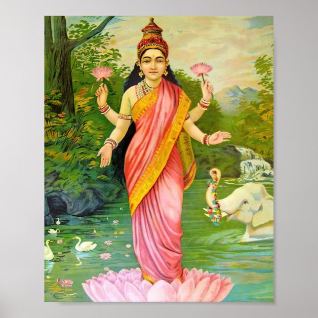 Póster Diosa hindú de Lakshmi (Frente)