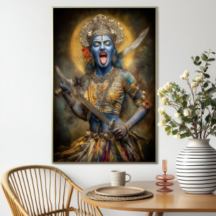 Póster Diosa hindú Kali pintura moderna Shakti Art