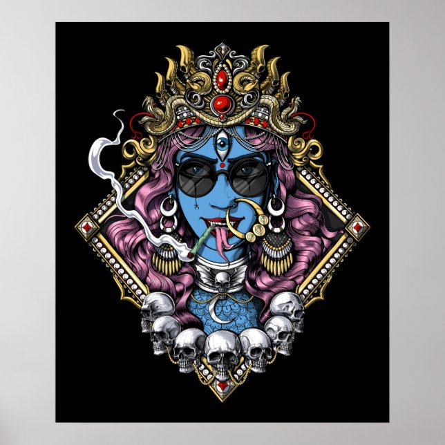 Póster Diosa hinduista de Kali (Frente)