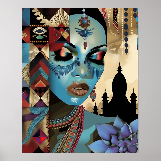 Póster Diosa Kali Mystical Surreal Art (Frente)