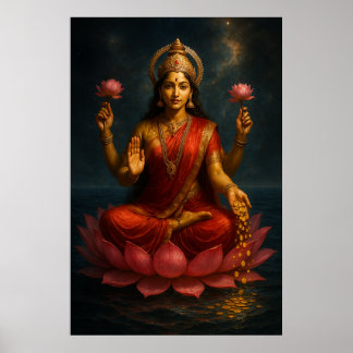 Póster Diosa Lakshmi: Divina energía de la riqueza