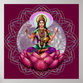 Póster Diosa Lakshmi - mandala de bendición de la riqueza