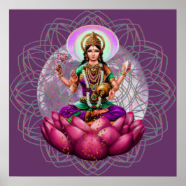 Póster Diosa Lakshmi - mandala de bendición de la riqueza