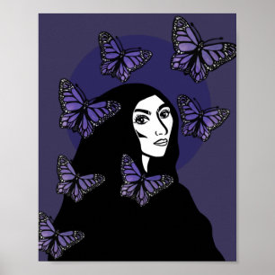 Póster Diosa mariposa morada