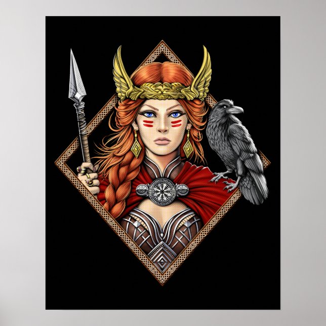 Póster Diosa nórdica Freya (Frente)