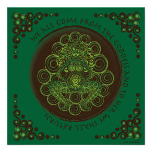 Póster Diosa pagana céltica de la fertilidad