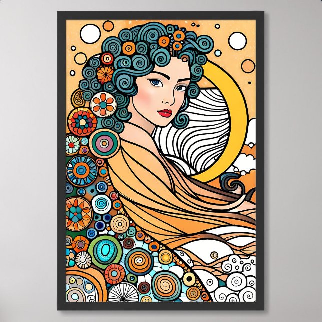 Póster diosa pintar creador diversidad criatura océano (goddess painting creator diversity ocean creature)
