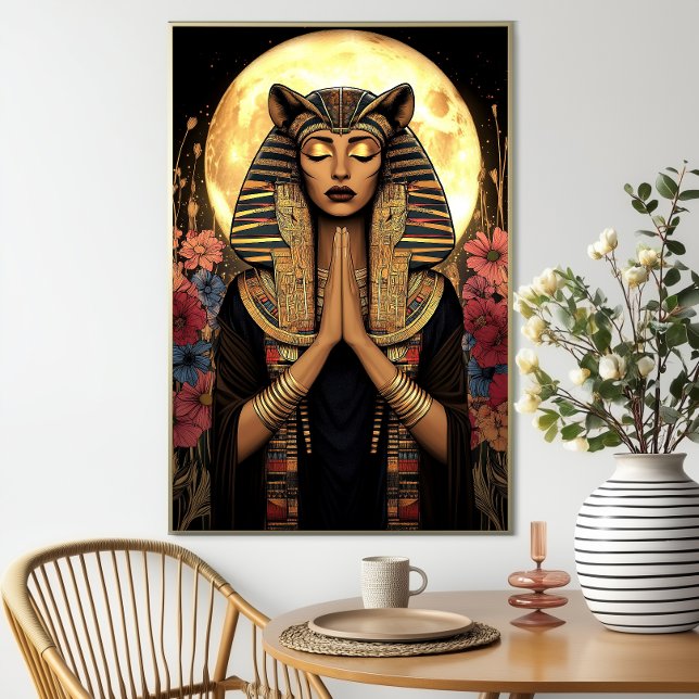 Póster Diosa Sekhmet: Fantasía floral oscura egipcia (Subido por el creador)