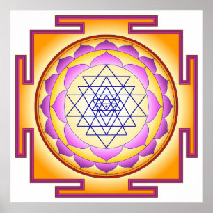 Póster Diosa Sri Yantra Chakra Shiva Shakti Navayoni