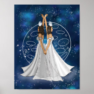 Póster Diosa Zodiac Gemini con mercurio planetario