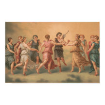 Dioses bailando en las nubes con diosas