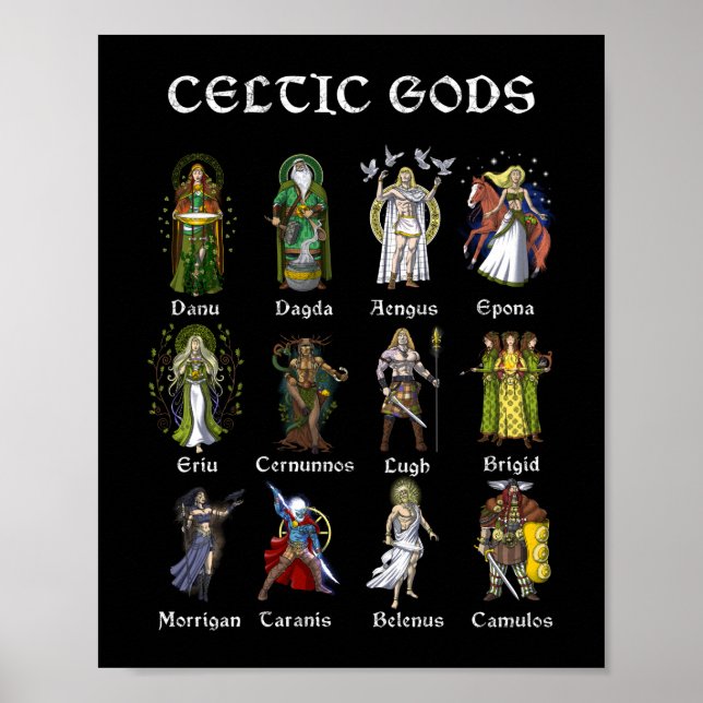 Póster Dioses de mitología celta nórdica (Frente)