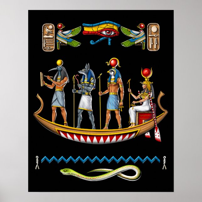 Póster Dioses mitológicos de la Antigua Egipto (Frente)