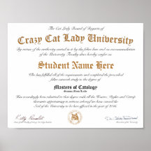 Diploma CCLU - Sello de oro - Retrato de gato