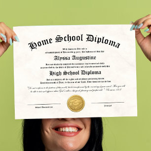 Póster Diploma de educación en casa religiosa
