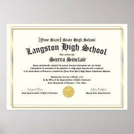 Póster Diploma de Equivalencia de Escuela Secundaria Gene