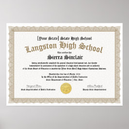 Póster Diploma de Equivalencia de Escuela Secundaria Gene