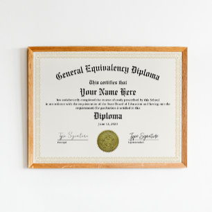 Póster Diploma de Equivalencia General, Escuela Secundari