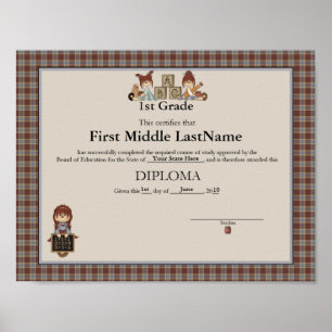 Póster Diploma de escuela primaria