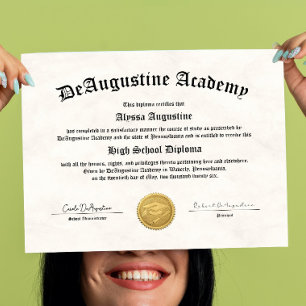 Póster Diploma de Escuela Secundaria para Educación en Ca