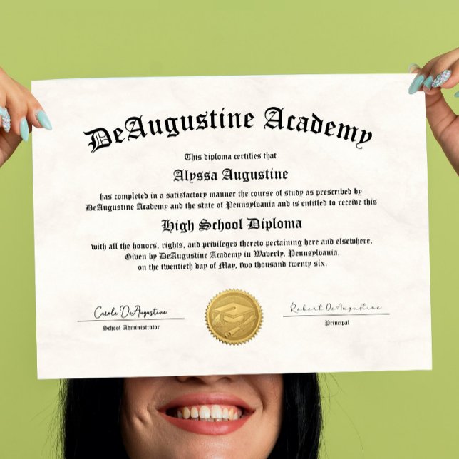 Póster Diploma de Escuela Secundaria para Educación en Ca (Subido por el creador)
