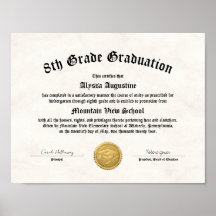 Diploma de grado 5 u 8