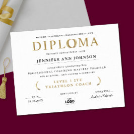 Póster Diploma de Graduación Simple Chic Blanco Premio de