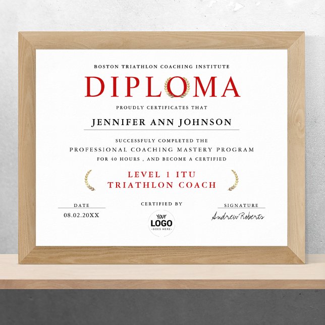 Póster Diploma de Graduado Clásico Blanco Rojo Digital (Subido por el creador)