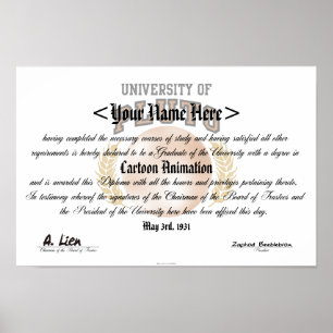 Póster Diploma de la Universidad de Pluto