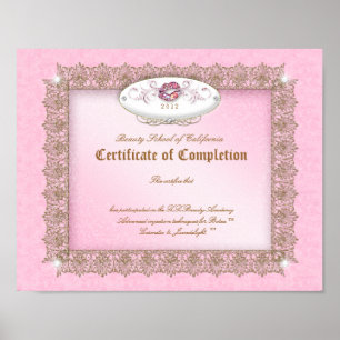 Póster Diploma de maquillaje Certificado de terminación d