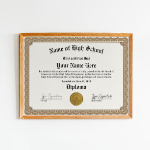 Póster Diploma de secundaria, certificado de escolaridad