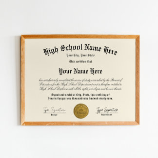 Póster Diploma de secundaria, escuela secundaria, equival
