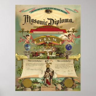 Póster Diploma Masónico de F&AM